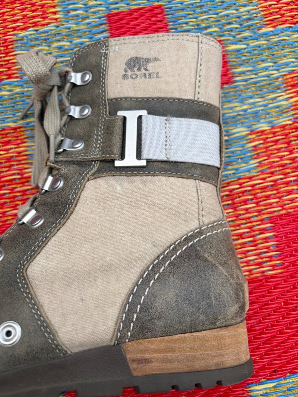 Sorel Major Carly Boots Fossil Verdant Combat Military Lace-Up | Women's Size 7 - Picture 8 of 14